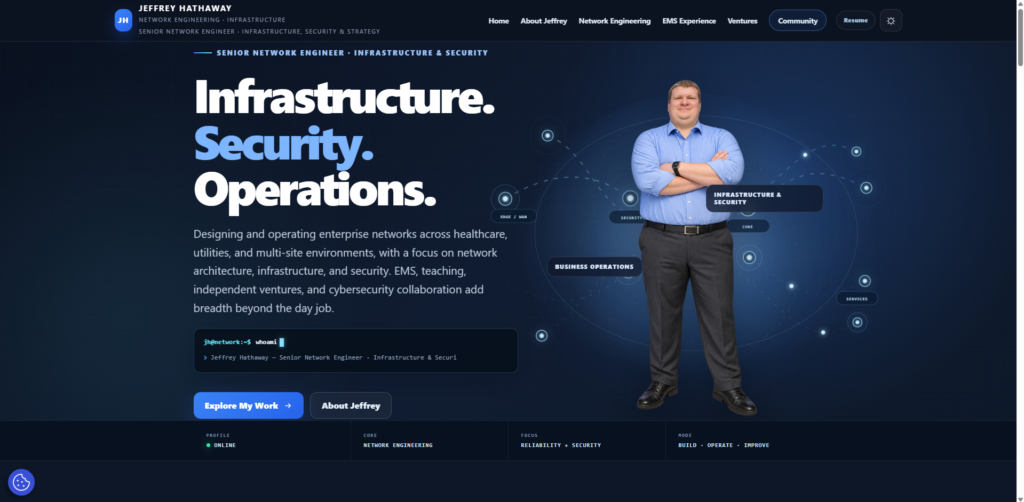 Jeffrey Hathaway homepage screenshot