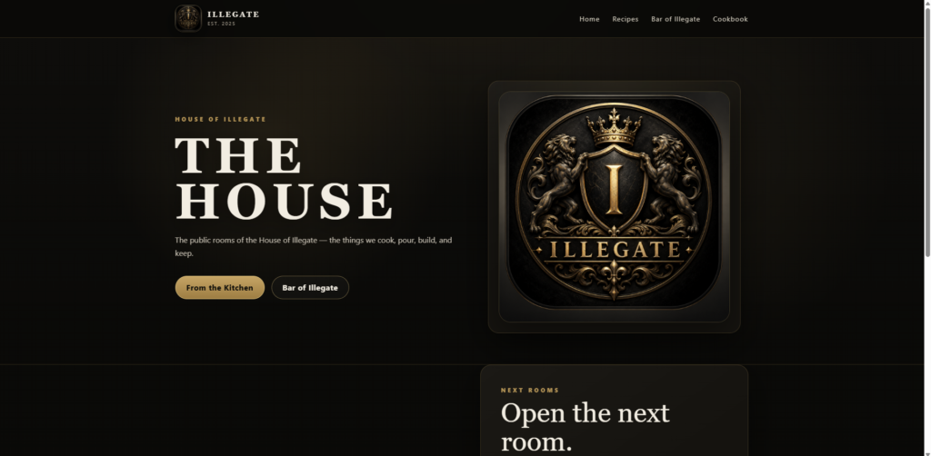 Illegate homepage screenshot